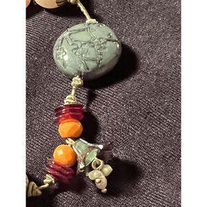 Vintage 90s Avant Garde Artsy Bohemian Necklace Signed Cookie Lee